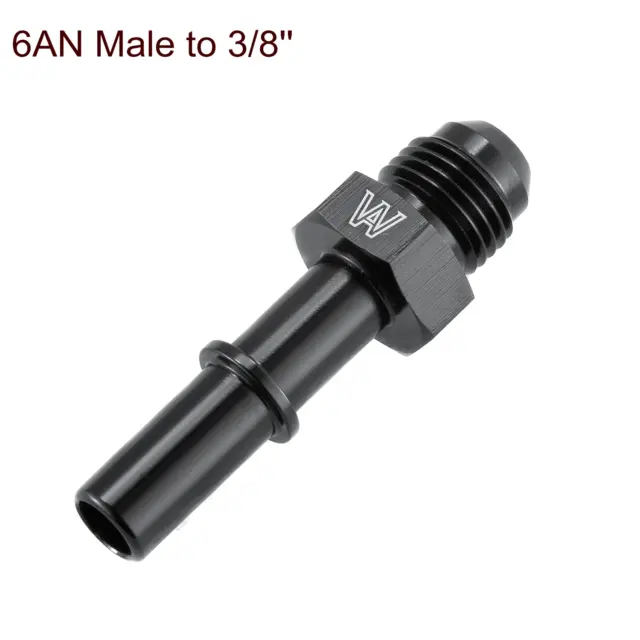 Aluminum -6AN Fuel Adapter Fitting to 3/8 GM Quick Connect LS Male BLACK