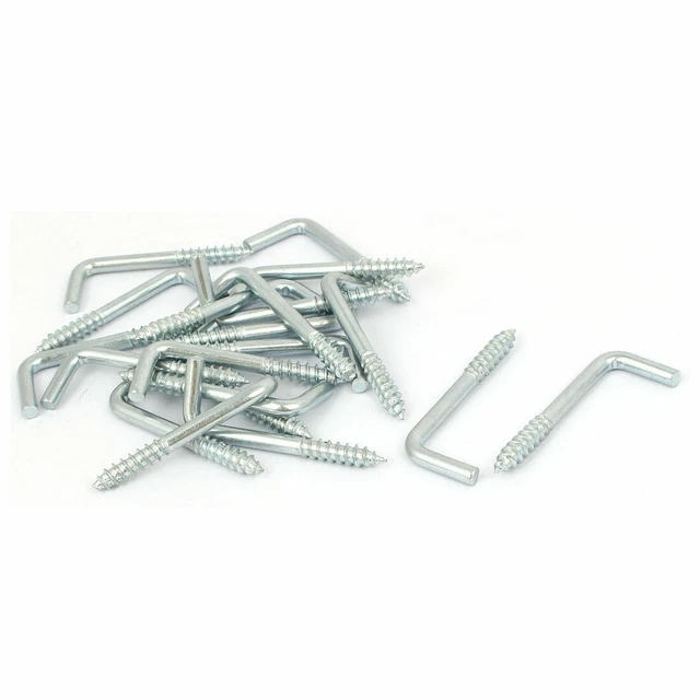 Home Wall L Shaped Self Tapping Metal Screw Hook Picture Hanger M4x38mm