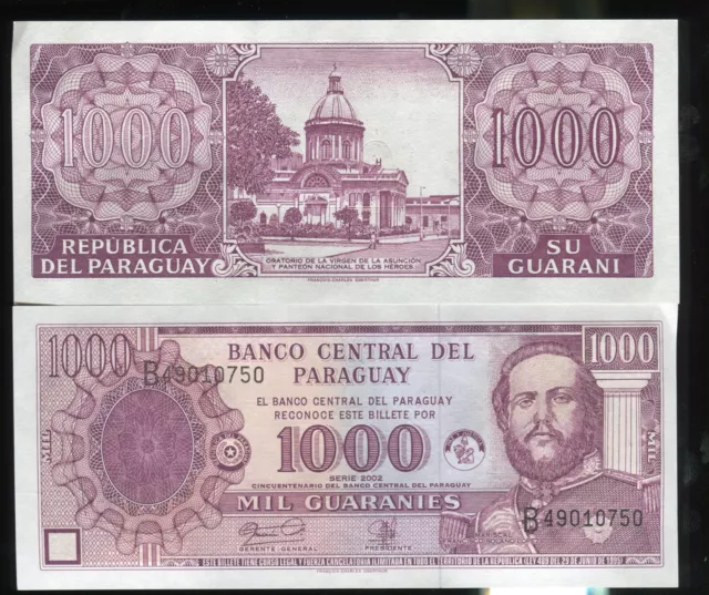 Paraguay 2002 1000 Guaranies Commemorative | Almost Unc | P- 221 | Free Shipping