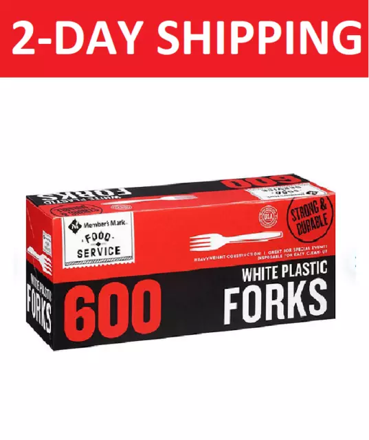 Member's Mark White Plastic Forks, Heavyweight (600 ct.)