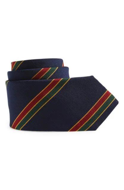 Nordstrom  Boys Navy Phinn Stripe Woven Silk Tie One Size 37346
