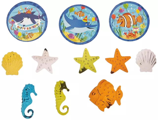 Ocean Buddies Sea Life Animals Luau Birthday Party Decoration Confetti 3-Pack
