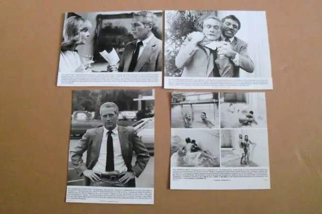 1976~ORIGINAL PHOTO LOT of 4~THE DROWNING POOL~PAUL NEWMAN & JOANNE WOODWARD