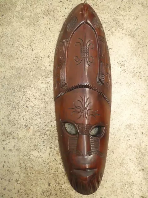 Large Vintage Wooden Carved Fiji Sigatoka Oceanic Pacific Tribal Wall Mask