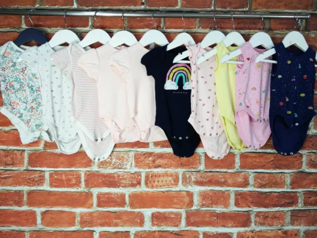 BABY GIRL BUNDLE AGE 3-6 MONTHS NEXT GAP M&S etc BODYSUIT VEST SLEPSUIT SET 68CM