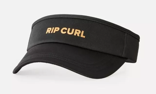 RIP CURL CLASSIC FOIL VISOR BLACK rose GOLD SUN PROTECTION HAT CAP LADIES BEACH