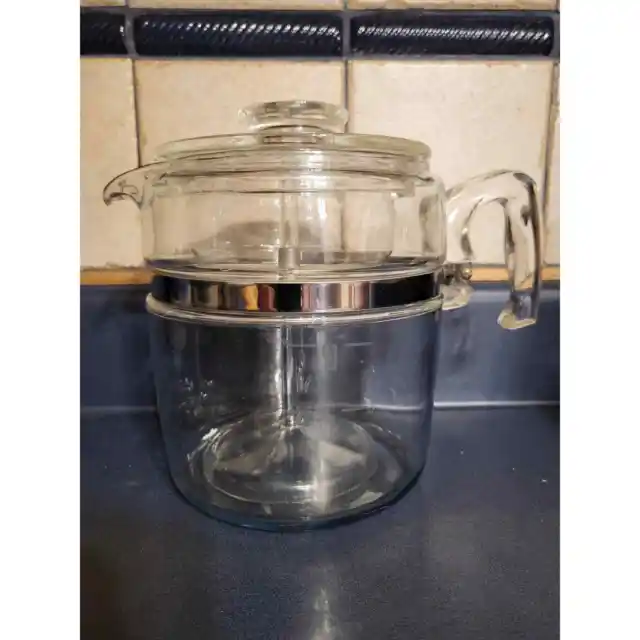 Vintage PYREX 7829 Flameware Glass Coffee Percolator Pot Tall 9 Cup -   Log Cabin Decor