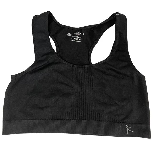 DANSKIN NOW WOMENS Black Seamless Wire Free Sports Medium Impact