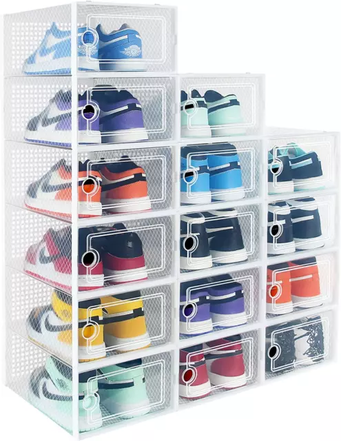 15 x Cajas Almacenamiento De Zapatos Organizador Para Armario Plegables Box New
