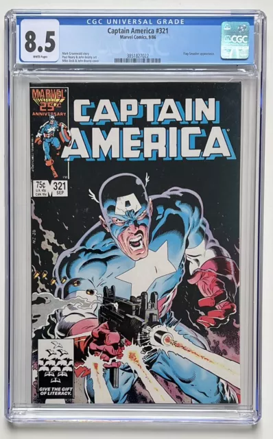 Captain America 321 CGC 8.5 Classic Zeck Cover Flag Smasher appearance 1986