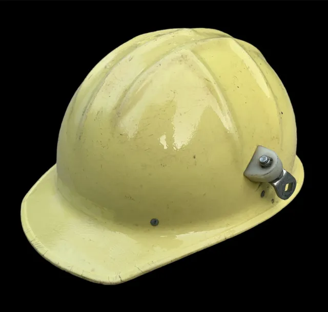 Vintage Jackson SCH-2 Yellow Fiberglass Hard Hat Ironworkers Safety Helmet