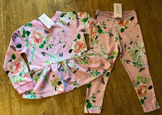 BNWT Ted Baker 4-5 years sweater leggings outfit floral set New rose designer 4