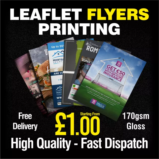 Leaflet Printing Digital Full Colour Flyer and Leafets A4 / A5 / A6 170gsm Gloss