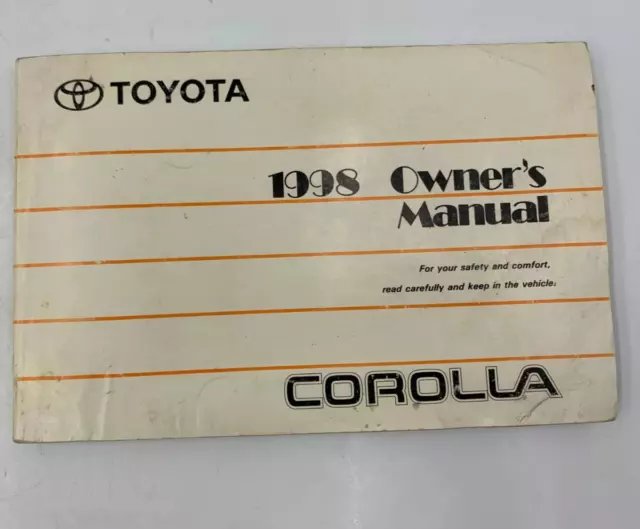 1998 Toyota Corolla Owners Manual Handbook OEM A01B34038