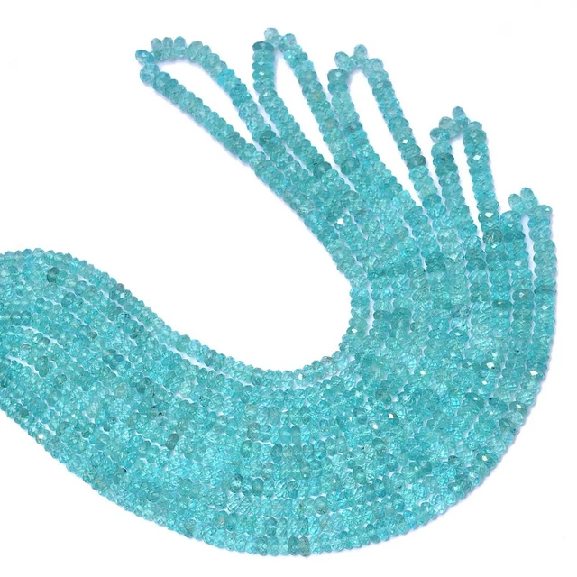 Naturel AAA Sky Apatite Gemme Rondelle Perles Facettées 4mm-5mm 40.6cm Strand