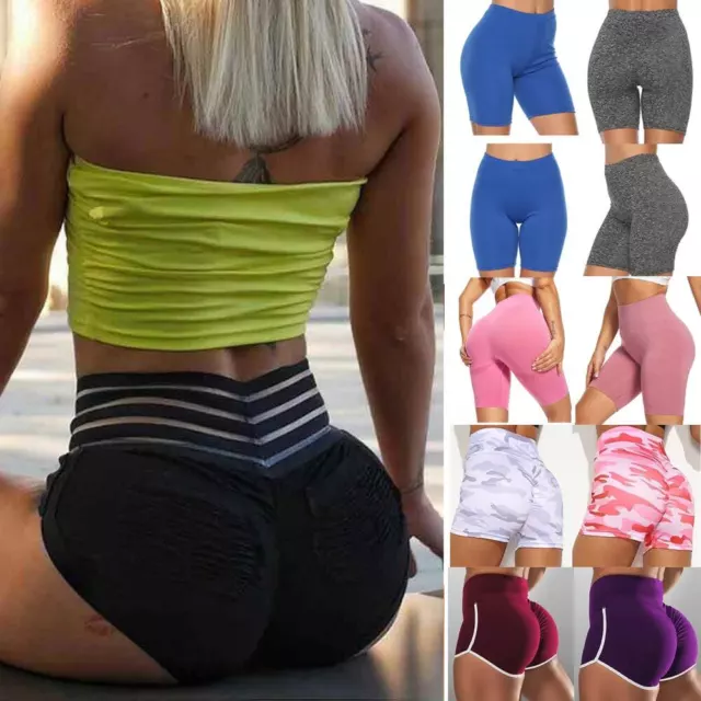 WOMENS HOT PANTS Gym Yoga Shorts Dance Cycle Sports Fitness Stretch Mini  Shorts £4.99 - PicClick UK