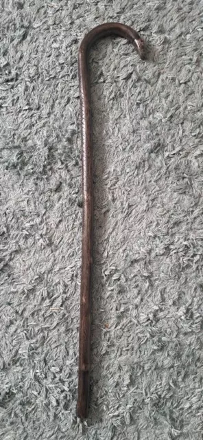 BEAUTIFUL HAND CARVED SNAKE CANE - VINTAGE / ANTIQUE WALKING STICK - 34 inches