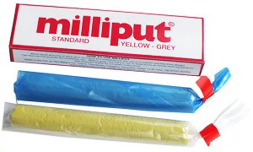 Milliput Standard Grade 2 Pièce (2 Stick-1x grey-1x Jaune ) Epoxy Putty 113g