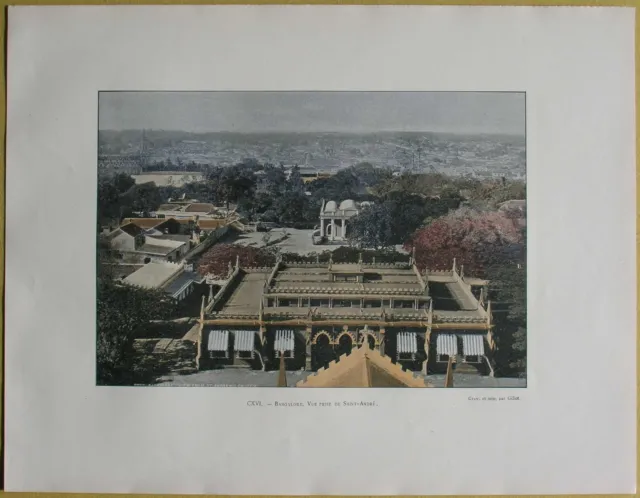 ca.1895 French photochrom BANGALORE, VIEW FROM ST. ANDREW'S CHURCH, INDIA (#116)