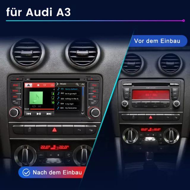 7"Autoradio Per AUDI A3 S3 RS3 CD/DVD/MP3 GPS Navigatore Bluetooth SWC DAB+ WIFI 3