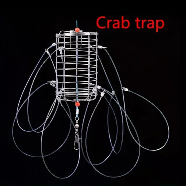 Nylon Thread Crab Trap 8 Rings Bait Cage  Crab Lobster Shrimp Crayfish