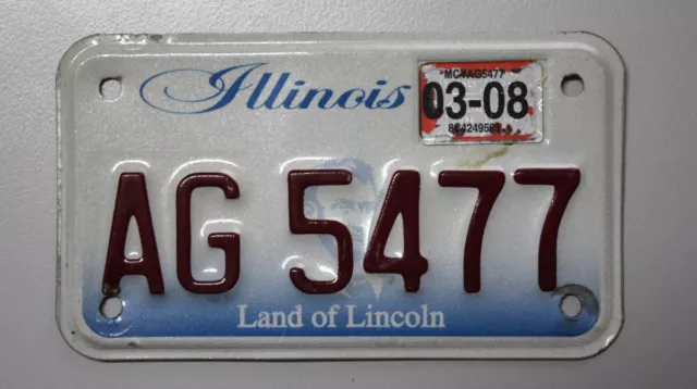 usa ILLINOIS Motorrad-Nummernschild US Kennzeichen Motorcycle License Plate AG 5