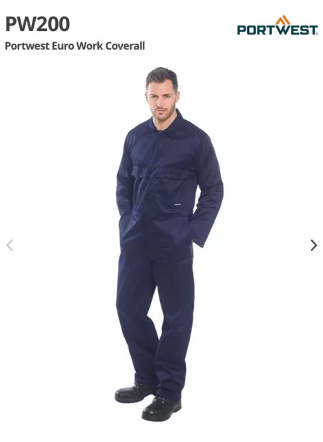 PORTWEST WORK NAVY Coveralls, Boilersuit S999NARM with Pockets