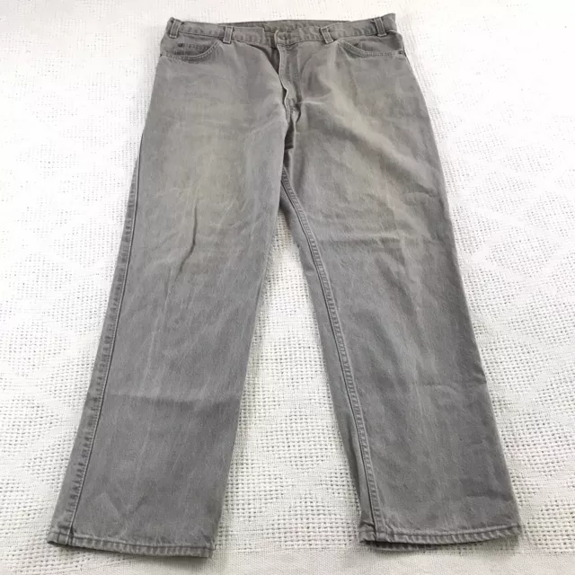 Mens Gray Levis Strauss Two Horse Relaxed Classic Straight Leg Jeans 40/30