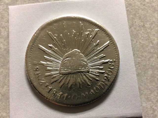 1841 Zs Om Mexico Cap & Ray 8 Reales Verified-Silver. RARE