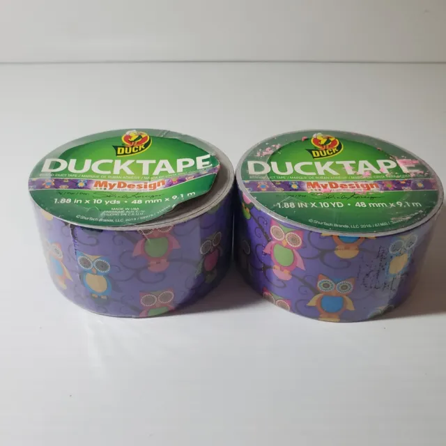 Duck Brand Duct Tape Lot Set of 2 Rolls Owl Print 1.88" x 10 yards My Design