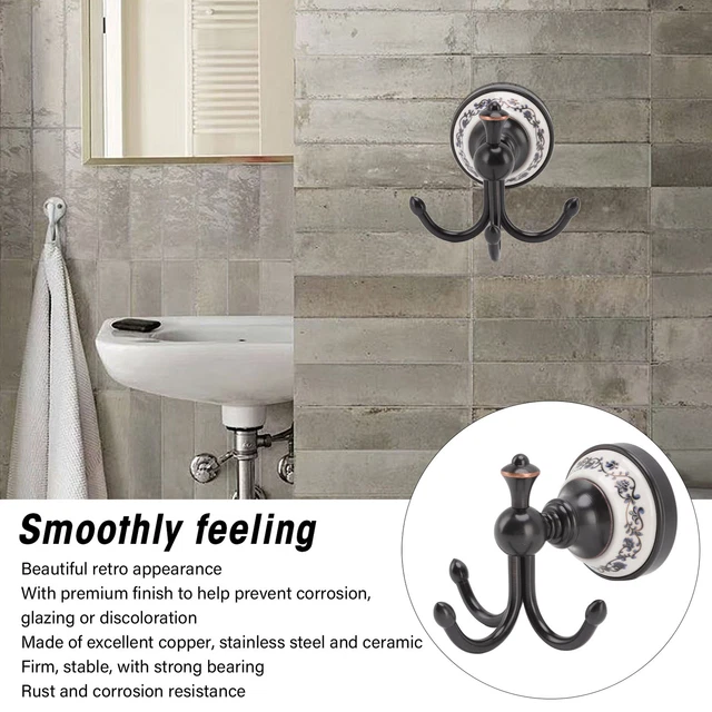 Wall Mounted Coat Hook 3 Prong Retro Look Corrosion Resistance Hanging Towel AU