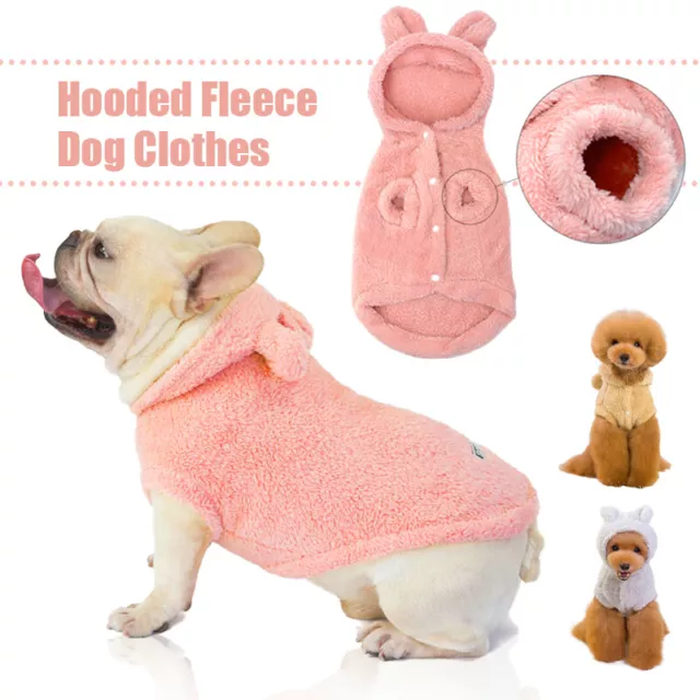 Warm Dog Clothes Winter Pet Puppy Kitten Coat Thickening Plush Jacket Hoodie Top