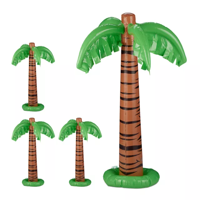 4 x Aufblasbare Palme, Dekopalme, Partypalme, Pool Deko, Aufblaspalme Poolparty