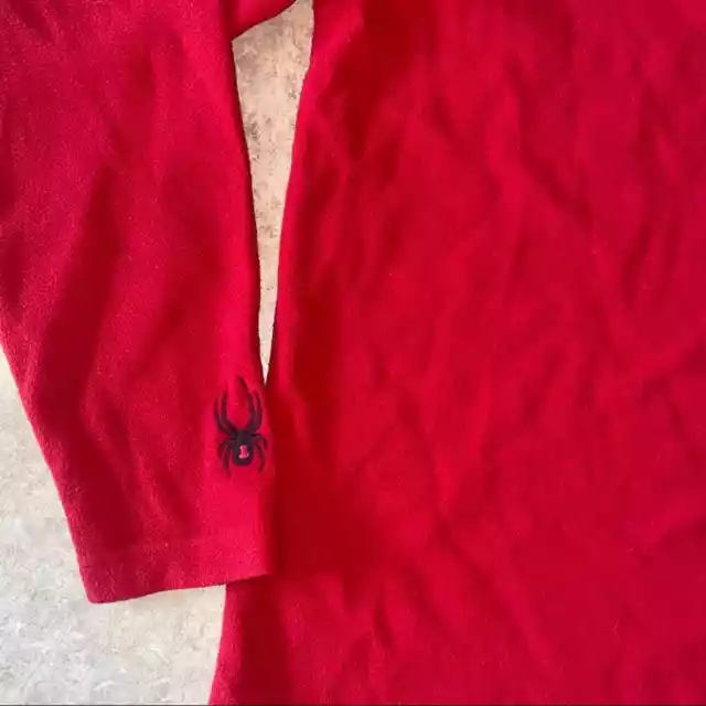 SPYDER 1/4 ZIP pullover red fleece size large $19.96 - PicClick