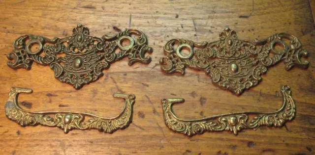 Lot of 2 EARLY VINTAGE DRESSER FANCY DRAWER PULL ORIGINAL SALVAGED #28 Solid