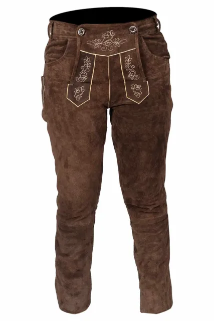 Pantaloni folcloristici in pelle da uomo lunghi taglia 46-62 pantaloni Oktoberfest Bayern outfit pantaloni in pelle