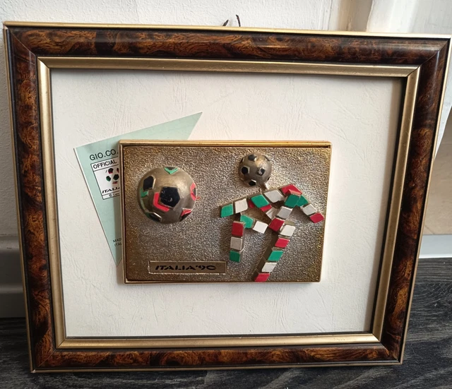 Tableau Mondiali Italia 90 - Ciao Radica - Mascotte CM 17x18 - Made In Italy