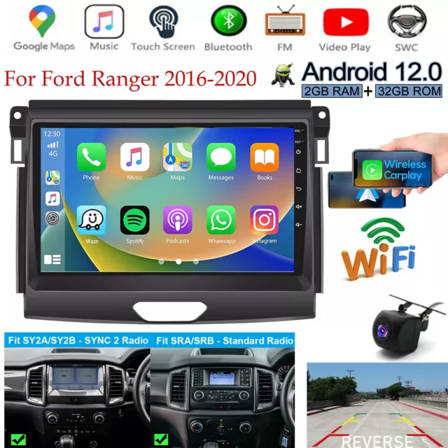 For Ford Ranger 2016-2020 32G Android 12 Apple Carplay Car Stereo Radio GPS Navi