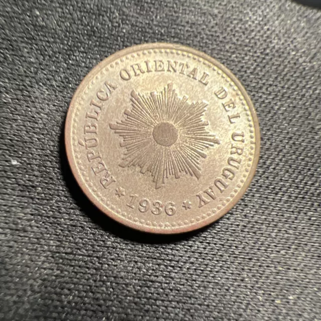 1936 Uruguay 1 Centesimo Beautiful! Z1042