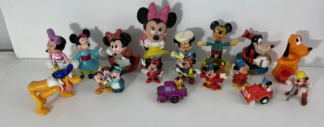 Mixed Vintage Lot Of 17 Disney Mickey Minnie Mouse Pluto Goofy Figures toys pvc