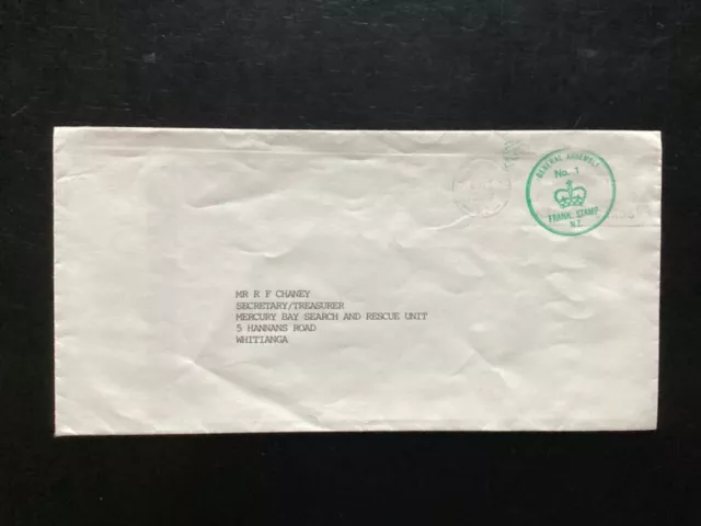 NZ 1990 General Assembly No1 Frank Stamp Cover, Parliament Buildings pmk(NZF254)