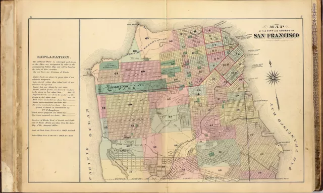 1876 San Francisco Atlas of the city and county land ownership plats DVD T5
