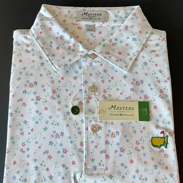 NEW 2024 MASTERS Peter Millar Caddie Floral Large L White Men's Golf