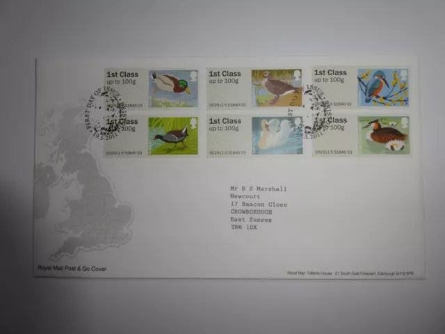 Post & Go Waterland Birds 2011 (05) FDC