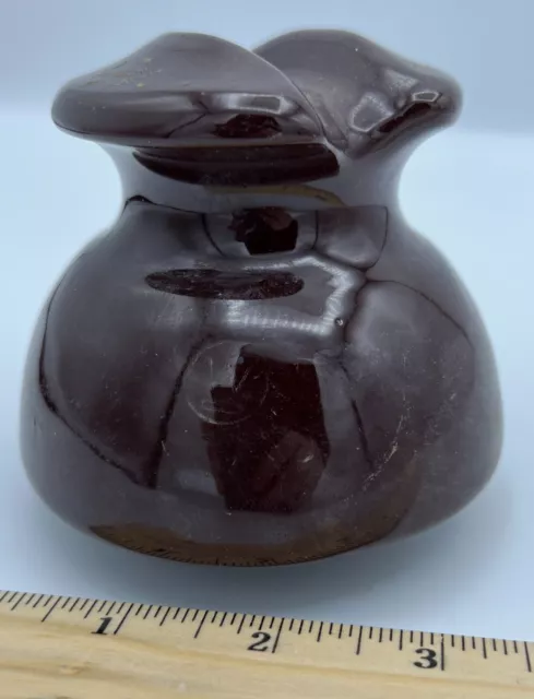 Vintage Ceramic Insulator Brown Saddle Top