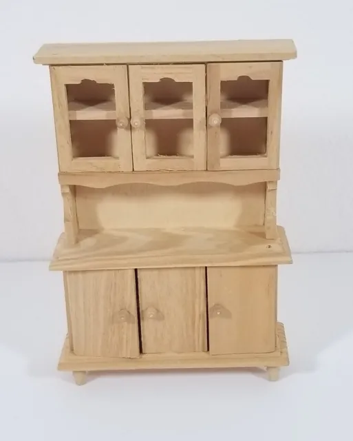Wood Miniature Hutch EHI Dollhouse Cabinet NEW