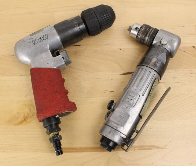 Lot of 2 Air Drills 3/8" Ingersol Rand Right Angle & Silver Eagle PARTS REPAIR