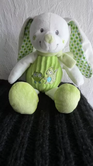 doudou peluche lapin mots d enfants vert hibou renard   neuf
