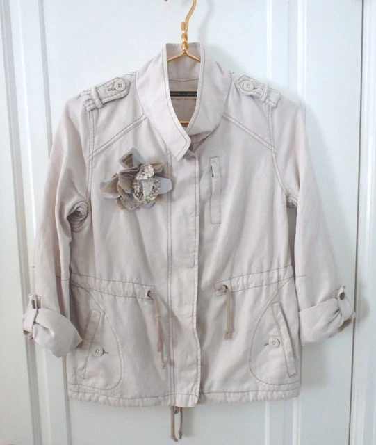 Daughters of the Liberation Womens Sz 2 XS Khaki Beige Linen Blend Blazer Jacket