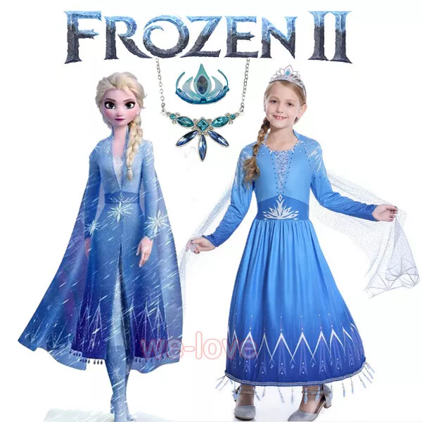 2019 New Released Girls Frozen 2 Elsa Costume Party Birthday Dress 2-10 Years